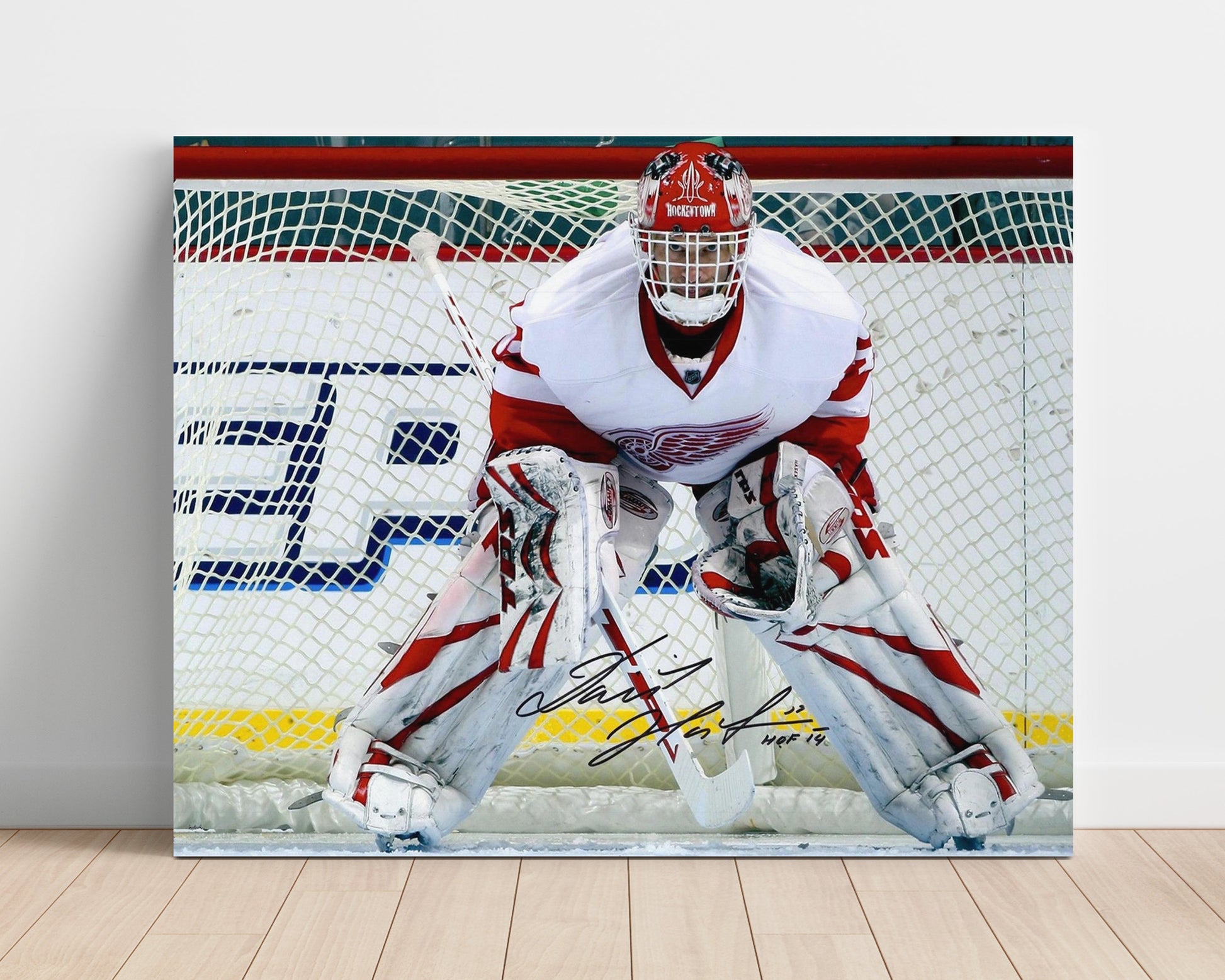 Dominik Hasek - Detroit Hockey Goalie Ready Stance Hockey Wall Art - hockey wall art print