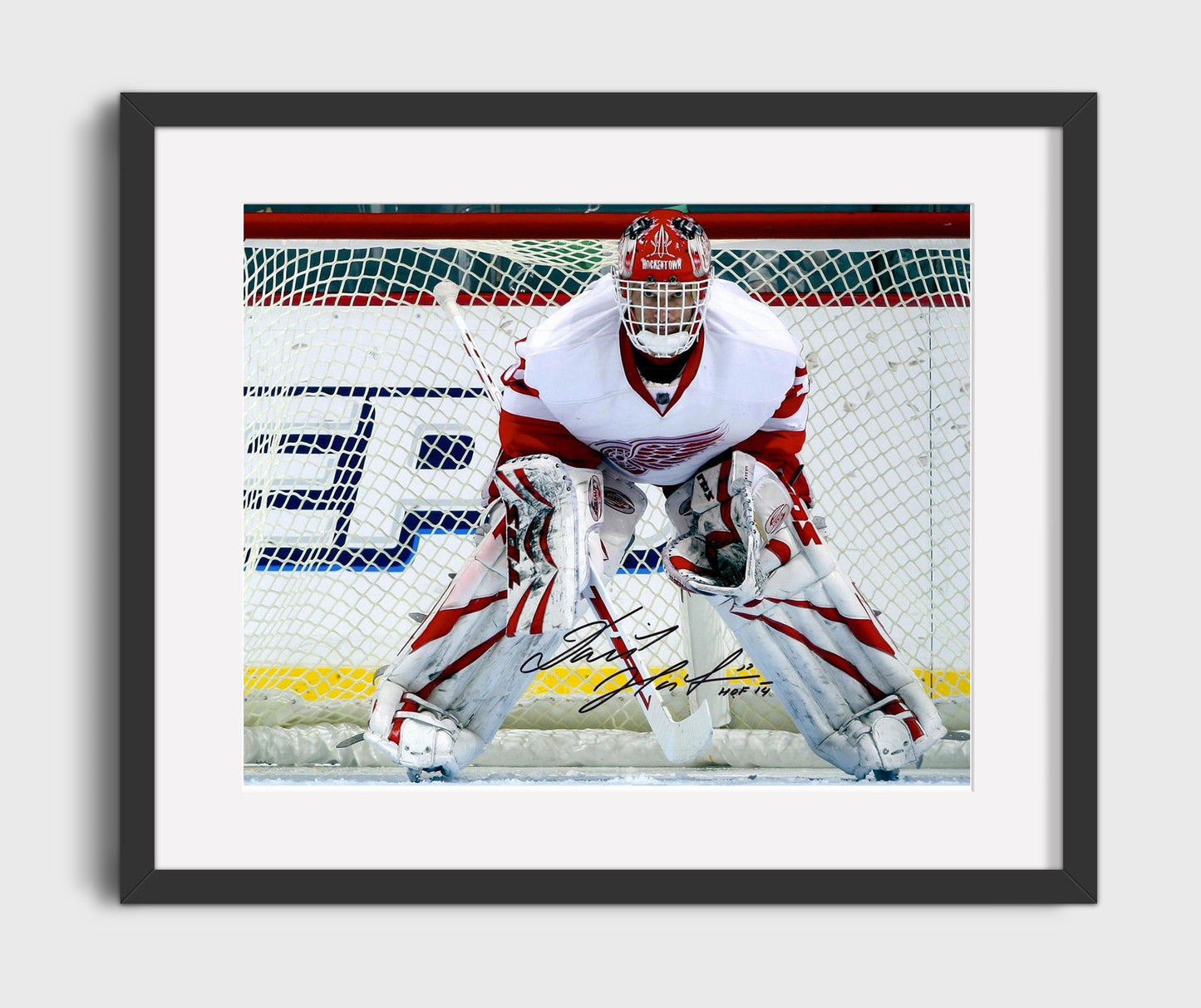 Dominik Hasek - Detroit Hockey Goalie Ready Stance Hockey Wall Art - hockey wall art print