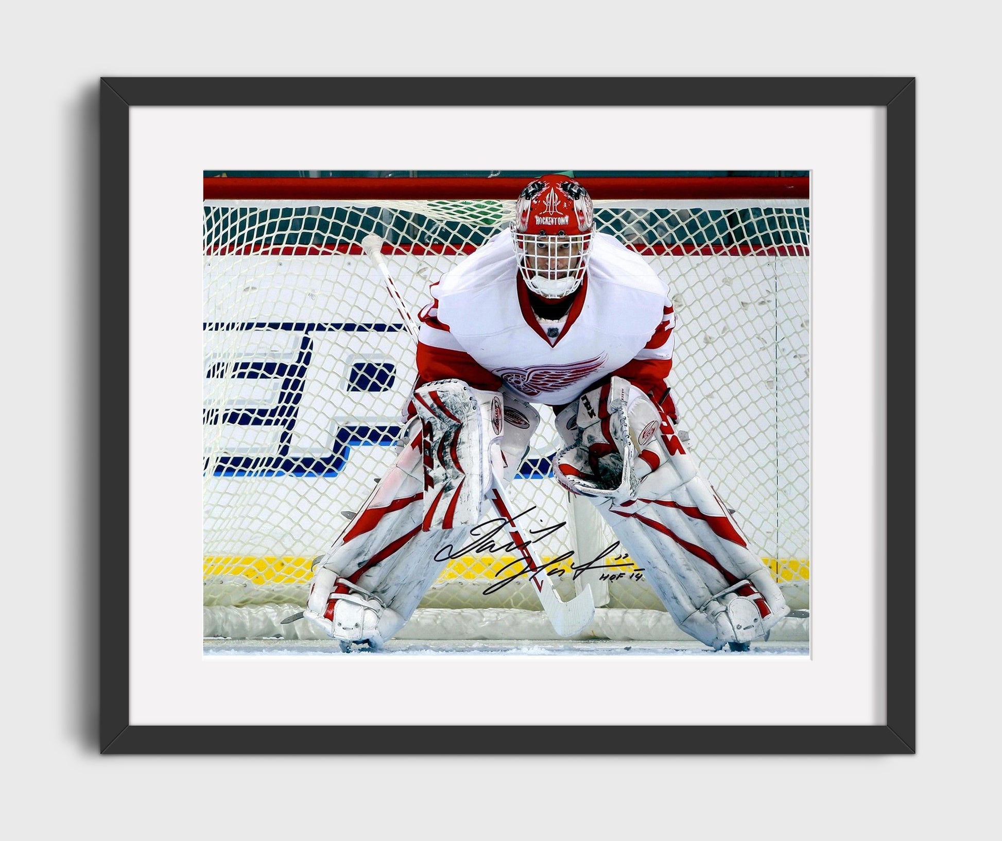Dominik Hasek - Detroit Hockey Goalie Ready Stance Hockey Wall Art - hockey wall art print