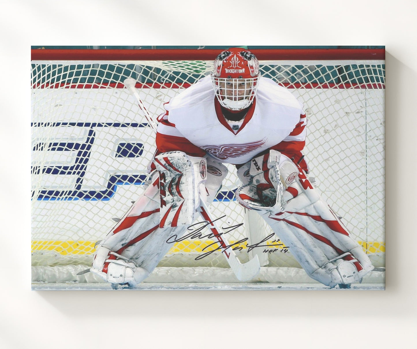 Dominik Hasek - Detroit Hockey Goalie Ready Stance Hockey Wall Art - hockey wall art print