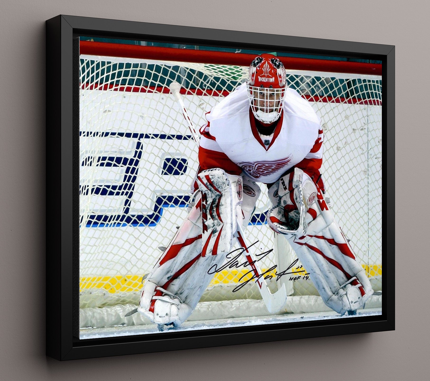 Dominik Hasek - Detroit Hockey Goalie Ready Stance Hockey Wall Art - hockey wall art print