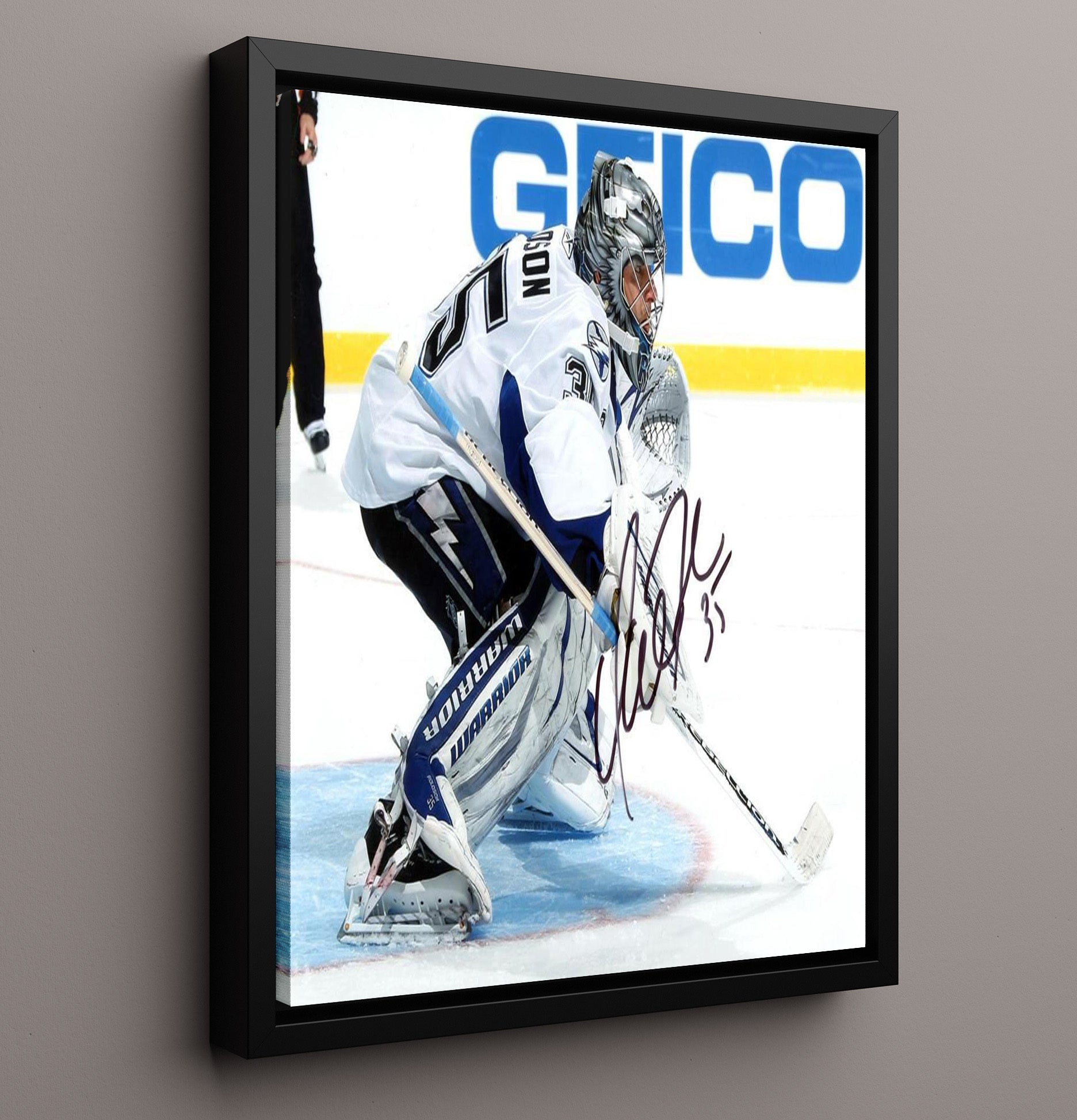 Dwayne Roloson - Edmonton Hockey Goalie Portrait Hockey Wall Art - hockey wall art print