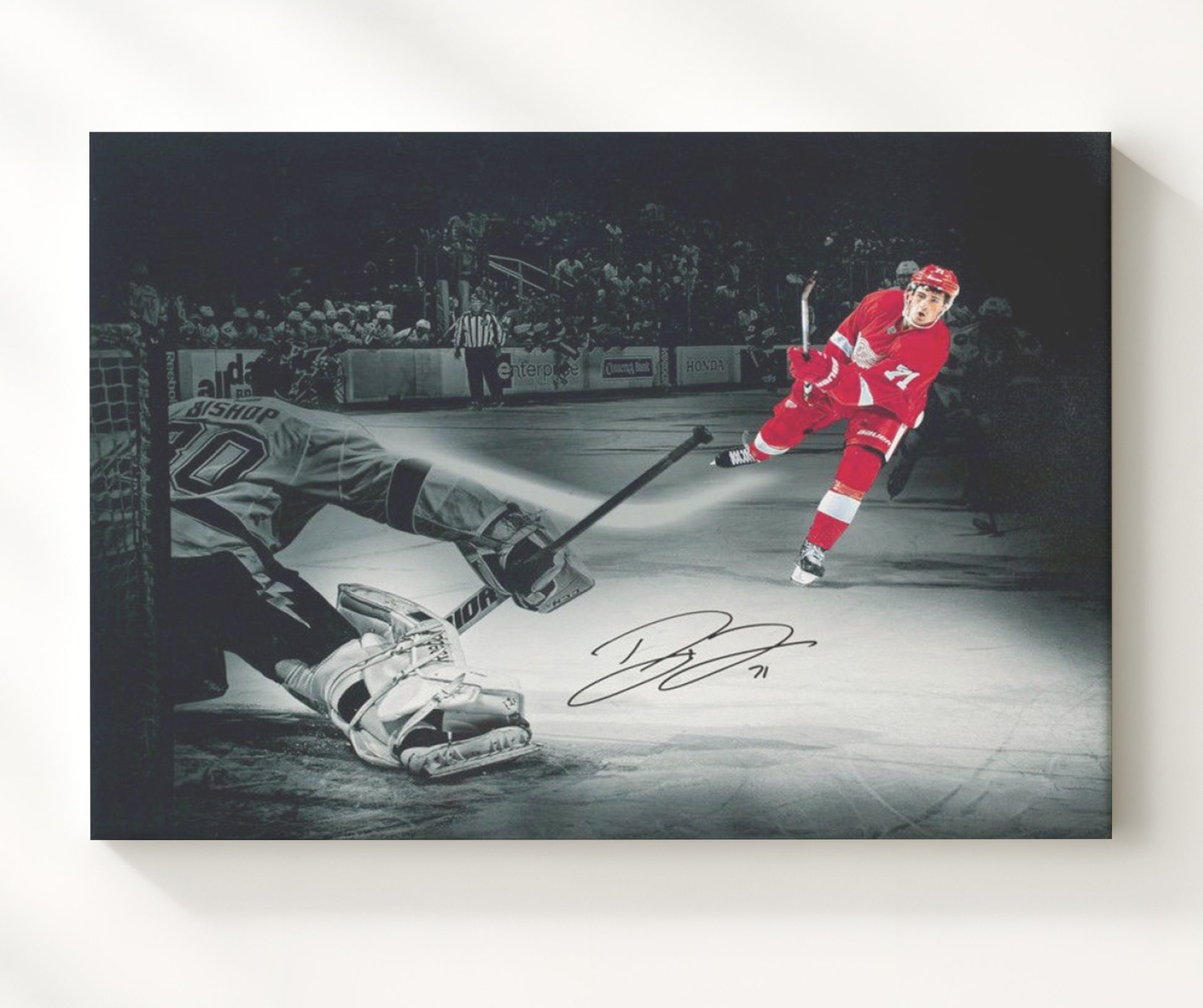 Dylan Larkin - Detroit Hockey Skating Action Hockey Wall Art - hockey wall art print