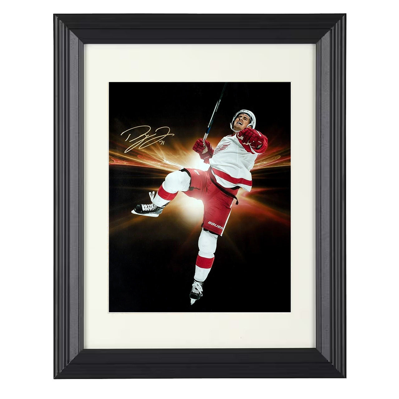 Dylan Larkin – Detroit Young Captain Spotlight 8x10 matted black framed hockey wall art