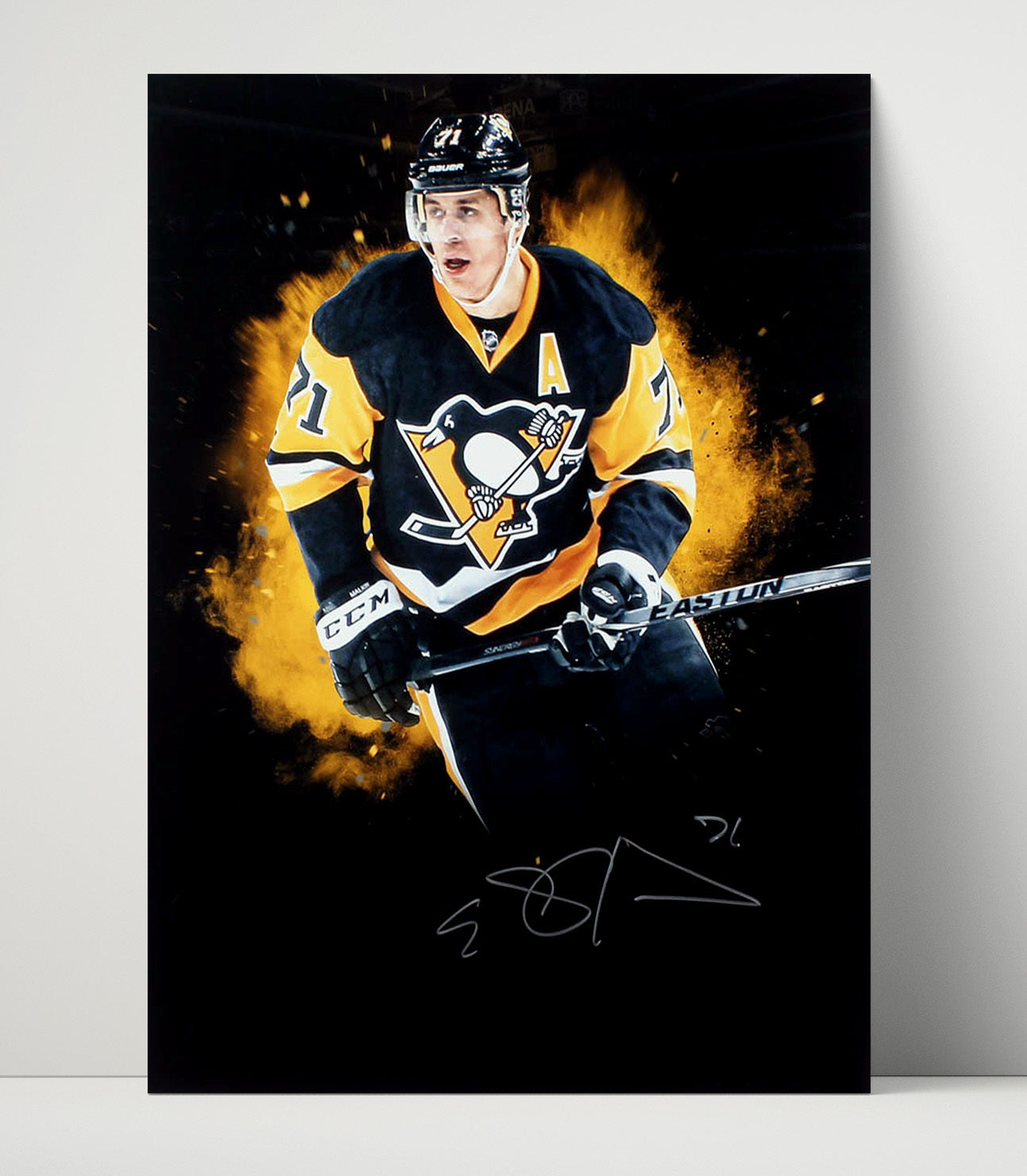 Evgeni Malkin - Pittsburgh Hockey Power Skating Portrait Hockey Wall Art - hockey wall art print