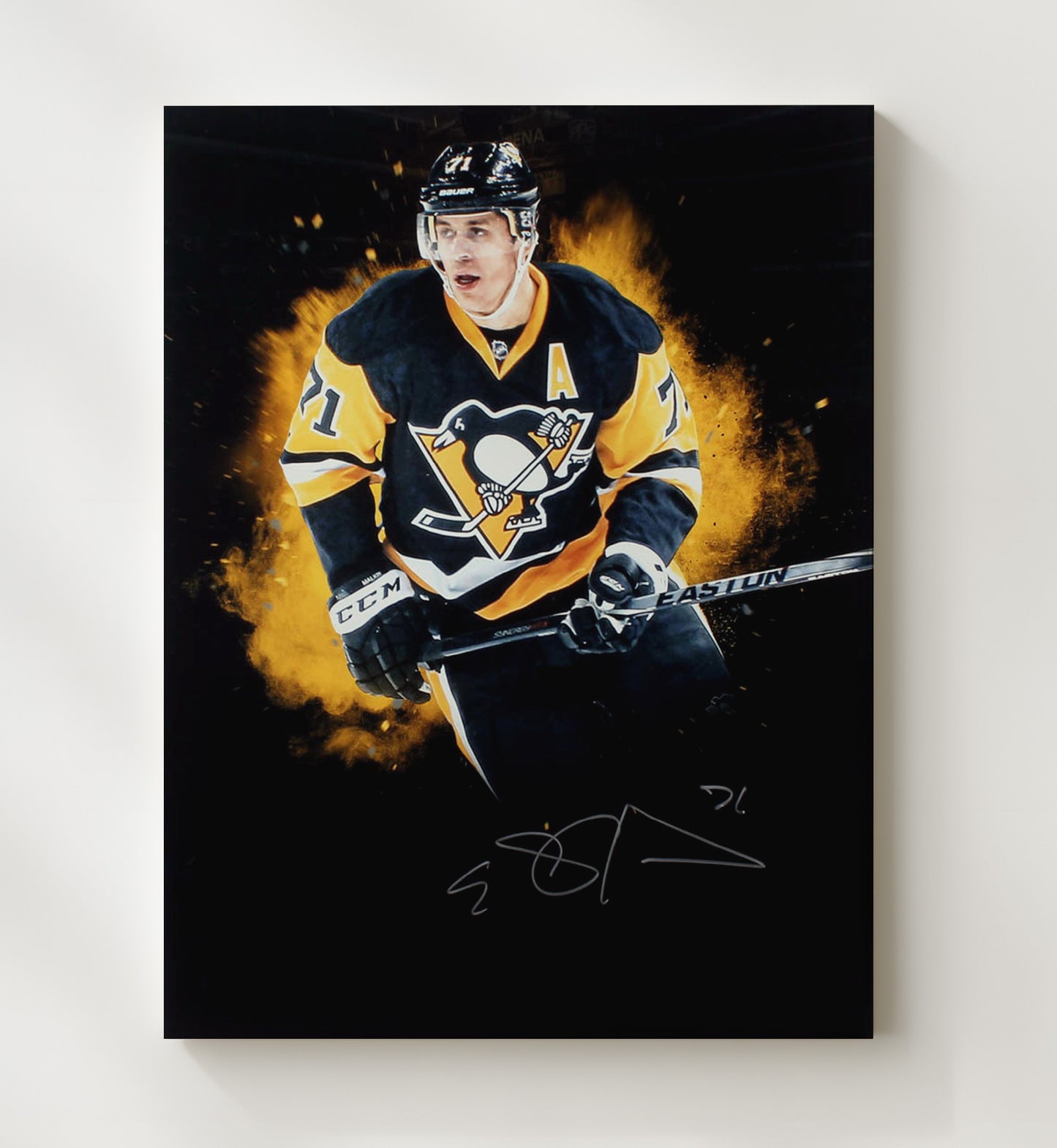 Evgeni Malkin - Pittsburgh Hockey Power Skating Portrait Hockey Wall Art - hockey wall art print