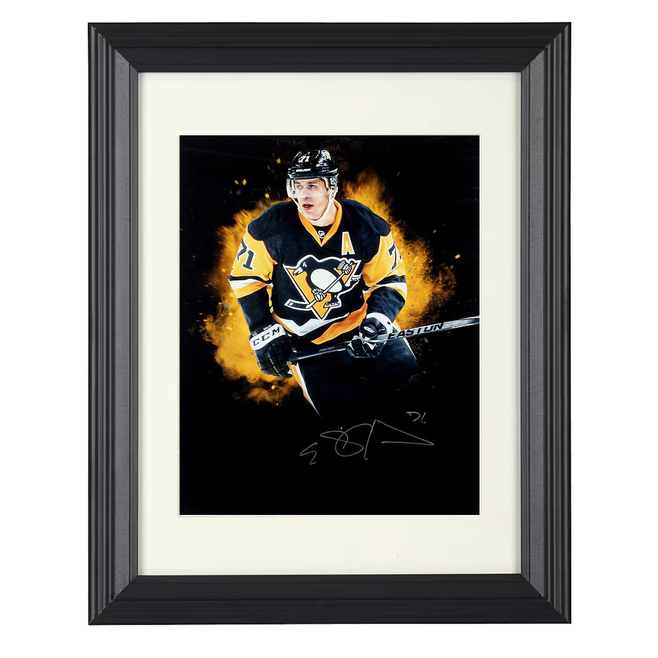 Evgeni Malkin – Pittsburgh Power Skating Image 8x10 matted black framed hockey wall art