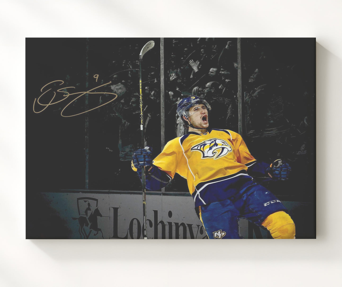 Filip Forsberg - Nashville Hockey Goal Celebration Hockey Wall Art - hockey wall art print