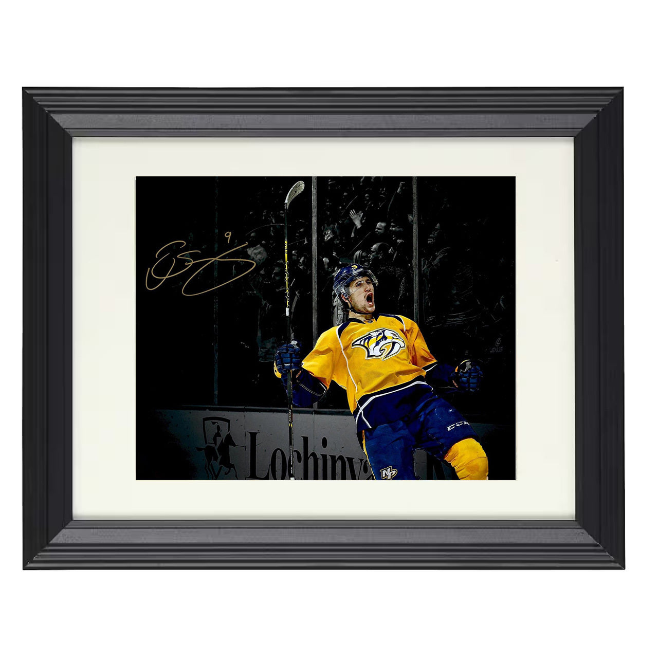 Filip Forsberg – Nashville Goal Celebration 8x10 matted black framed hockey wall art