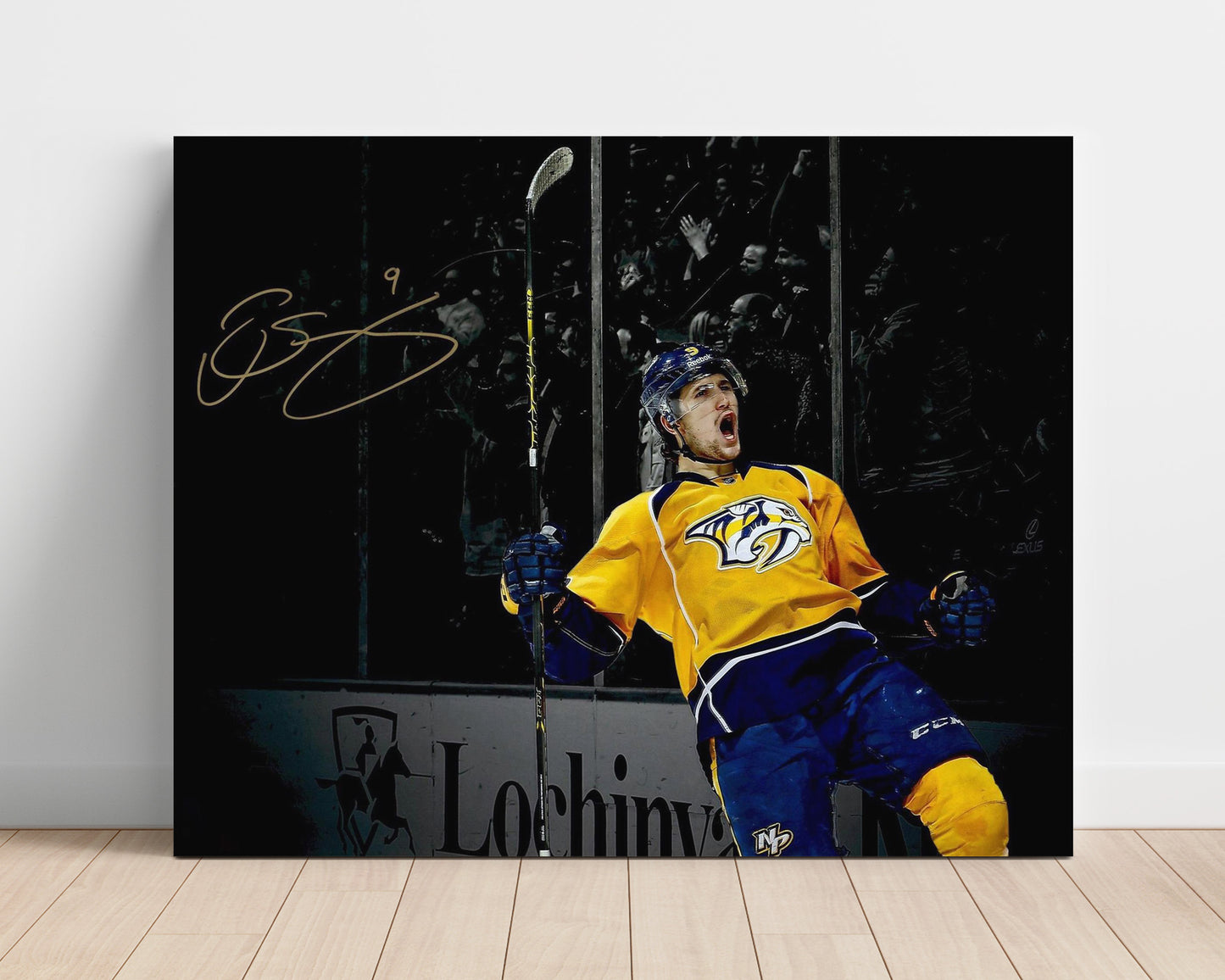 Filip Forsberg - Nashville Hockey Goal Celebration Hockey Wall Art - hockey wall art print