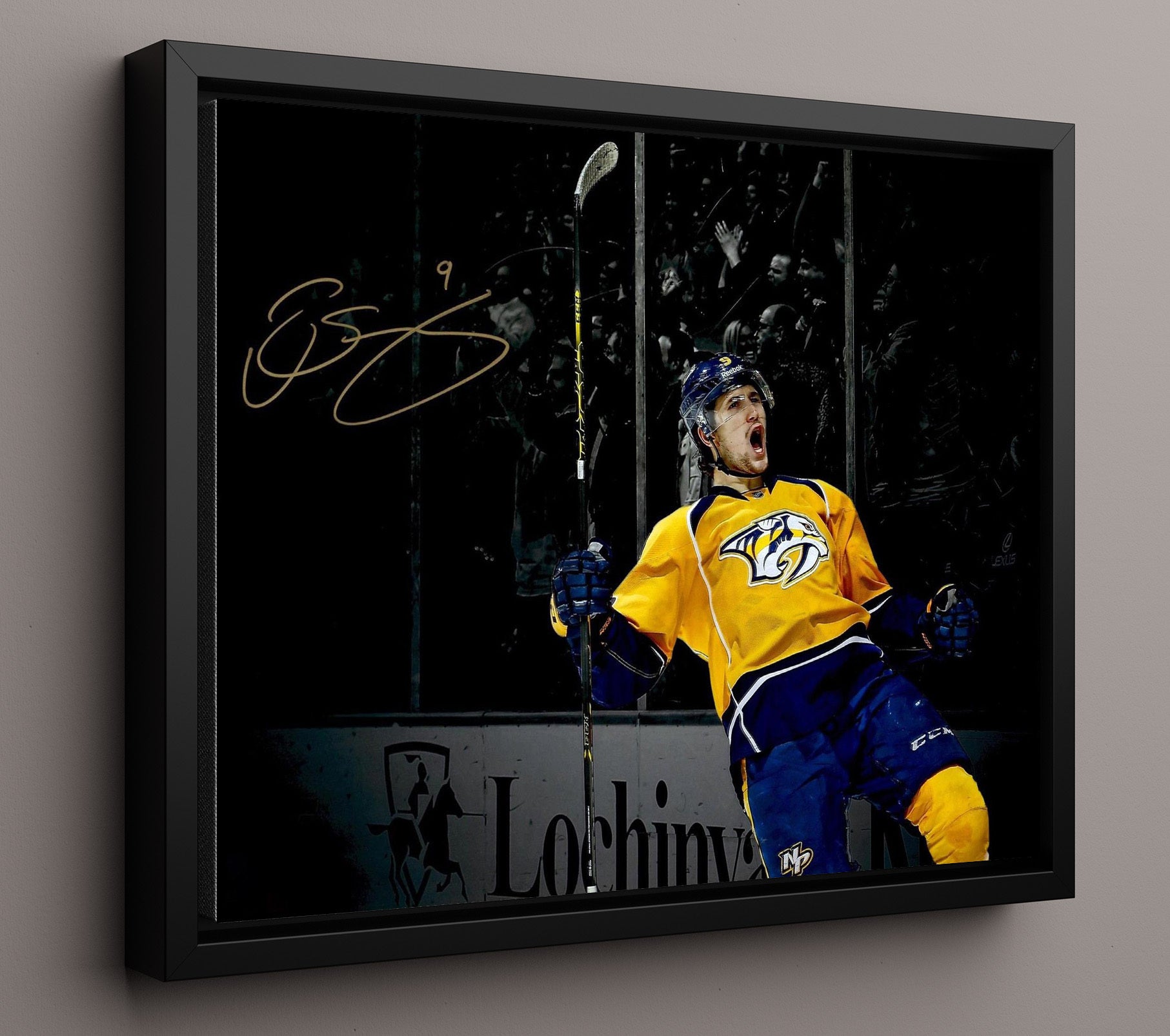 Filip Forsberg - Nashville Hockey Goal Celebration Hockey Wall Art - hockey wall art print