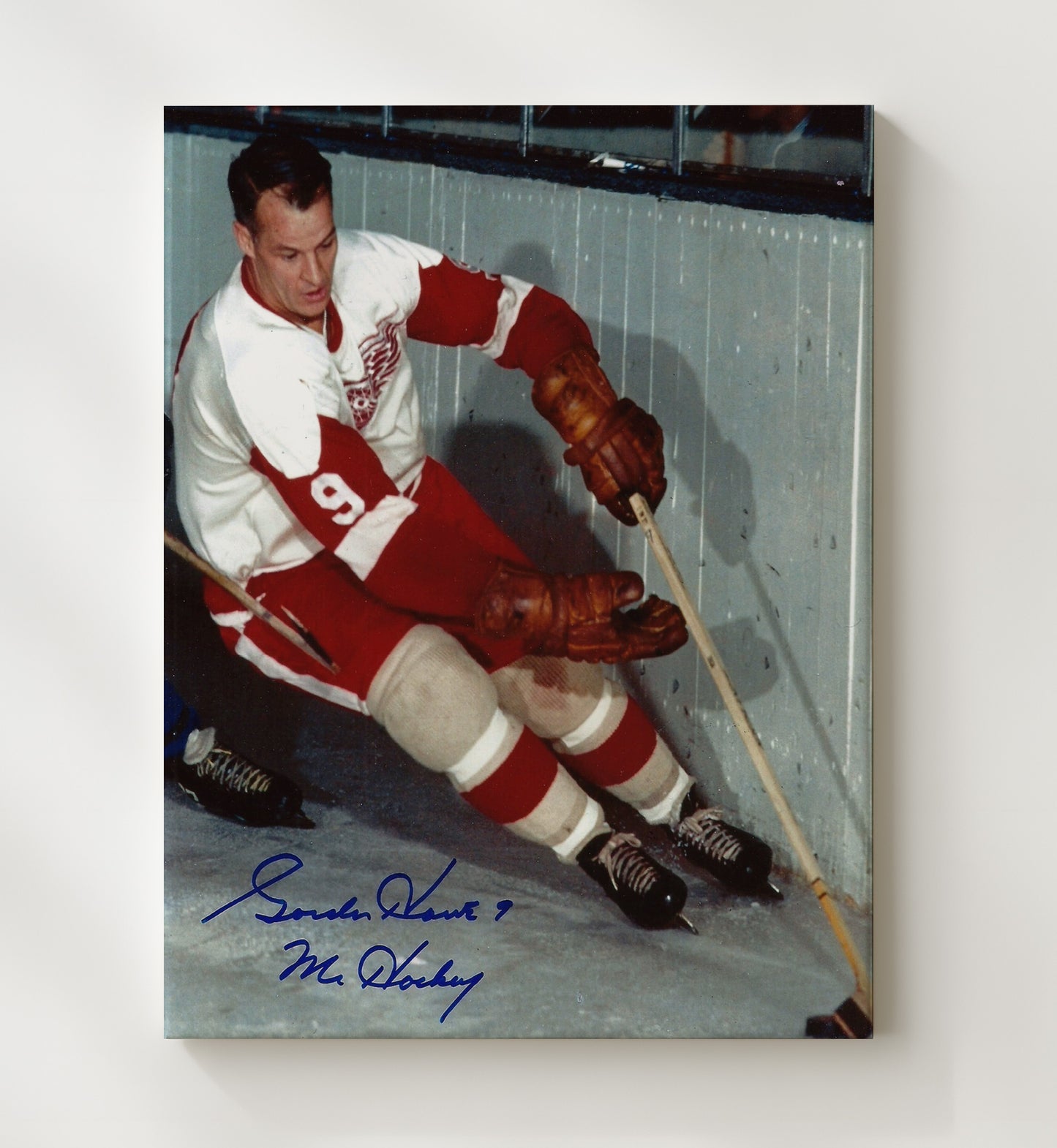 Gordie Howe - Detroit Hockey Mr Hockey Legend Spotlight Hockey Wall Art - hockey wall art print