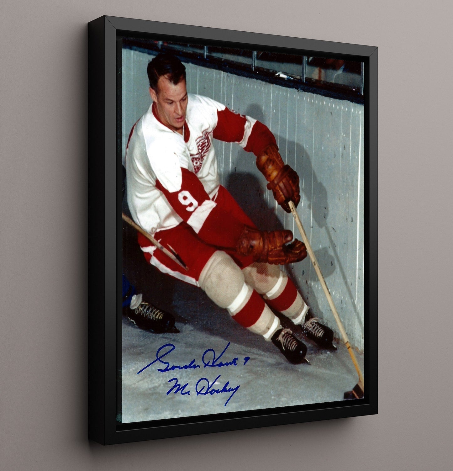 Gordie Howe - Detroit Hockey Mr Hockey Legend Spotlight Hockey Wall Art - hockey wall art print