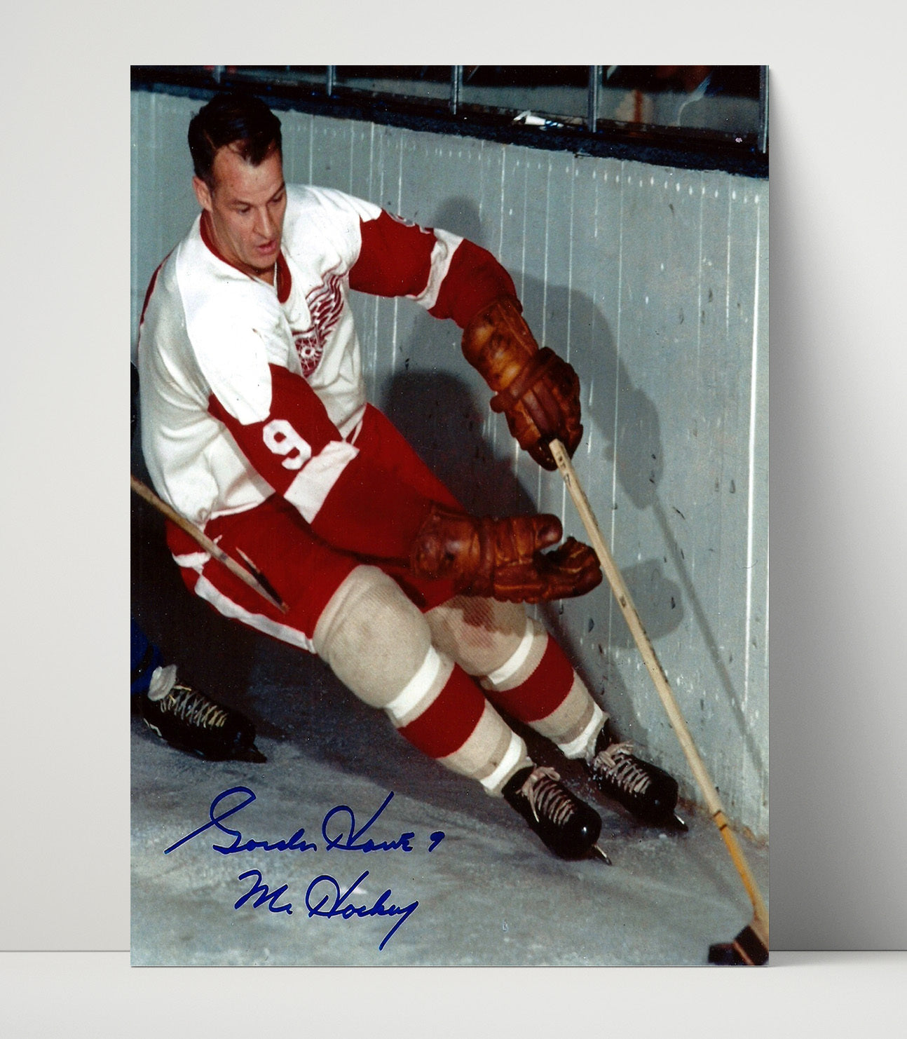 Gordie Howe - Detroit Hockey Mr Hockey Legend Spotlight Hockey Wall Art - hockey wall art print