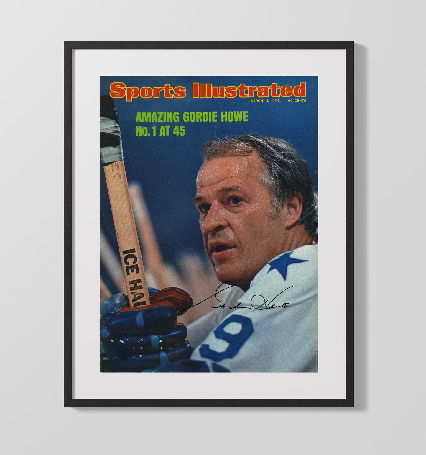 Gordie Howe - Houston Hockey Veteran Legend 1974 Si Cover Hockey Wall Art - hockey wall art print