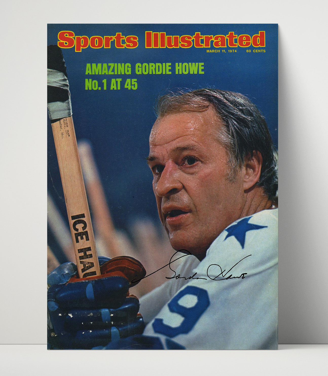 Gordie Howe - Houston Hockey Veteran Legend 1974 Si Cover Hockey Wall Art - hockey wall art print