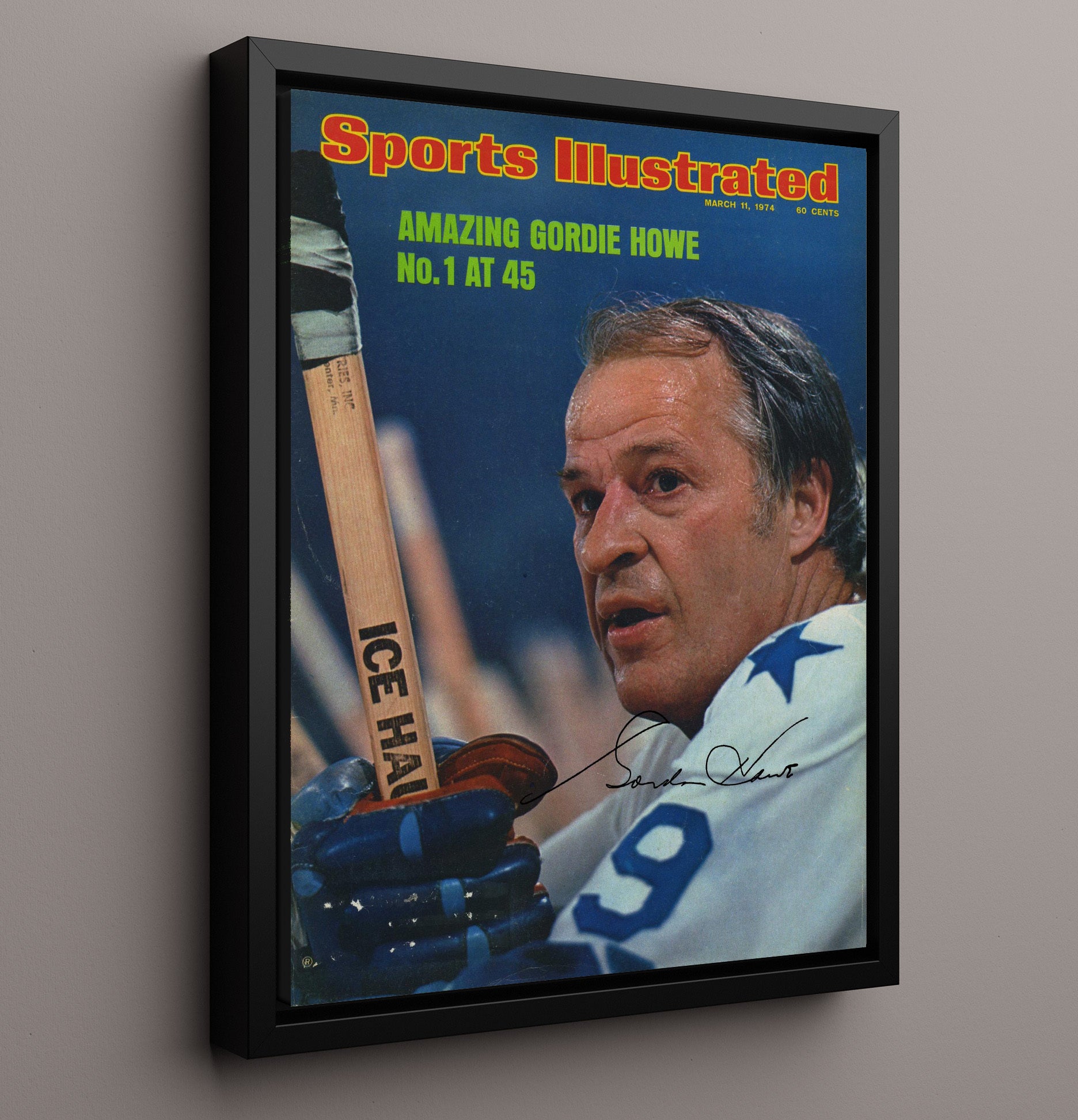 Gordie Howe - Houston Hockey Veteran Legend 1974 Si Cover Hockey Wall Art - hockey wall art print