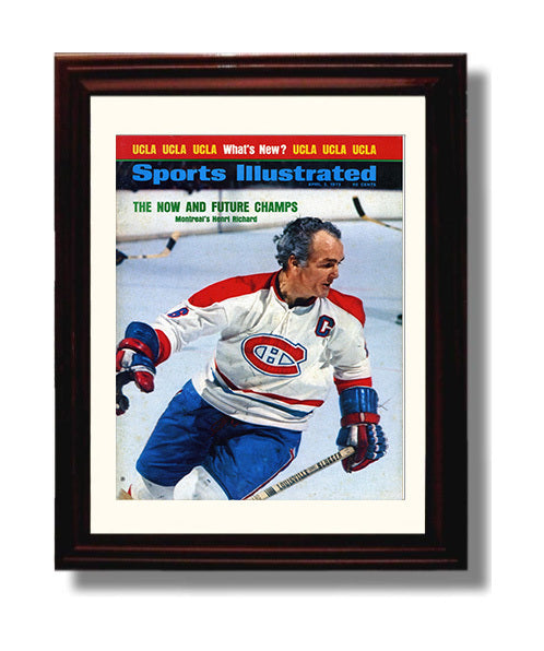 Henri Richard - Montreal Hockey Captain Skating Portrait 1973 Si Cover Hockey Wall Art - hockey wall art print