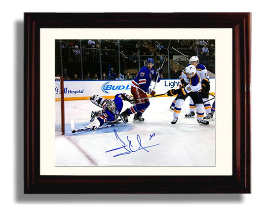 Henrik Lundqvist - New York Hockey Goalie Save Attempt Hockey Wall Art - hockey wall art print