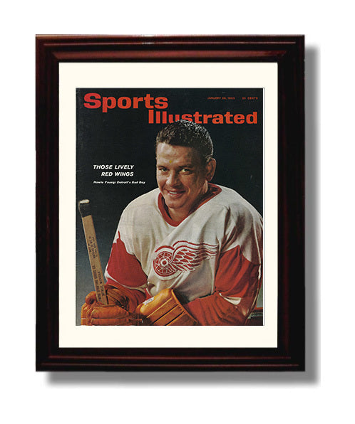 Howie Young - Detroit Hockey 1963 Si Cover Hockey Wall Art - hockey wall art print