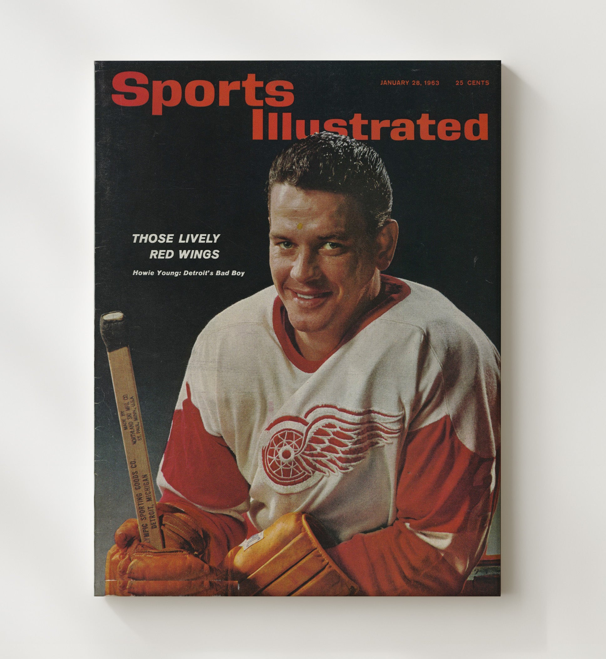 Howie Young - Detroit Hockey 1963 Si Cover Hockey Wall Art - hockey wall art print