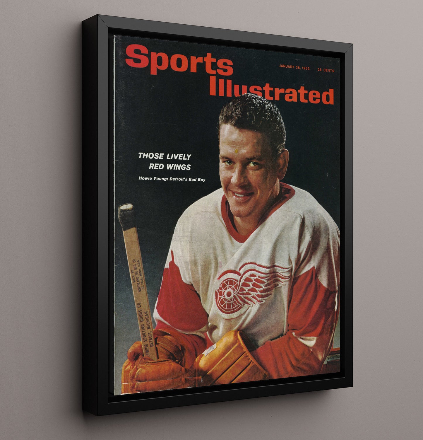 Howie Young - Detroit Hockey 1963 Si Cover Hockey Wall Art - hockey wall art print