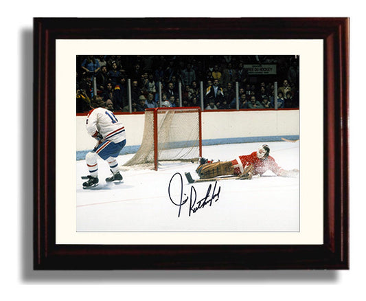 Jim Rutherford - Detroit Hockey Goalie Save Attempt Vintage Hockey Wall Art - hockey wall art print
