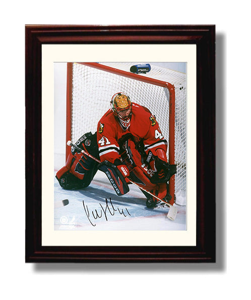 Jocelyn Thibault - Chicago Hockey Goalie Ready Stance Hockey Wall Art - hockey wall art print