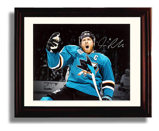 Joe Pavelski - San Jose Hockey Captain Goal Celebration Hockey Wall Art - hockey wall art print