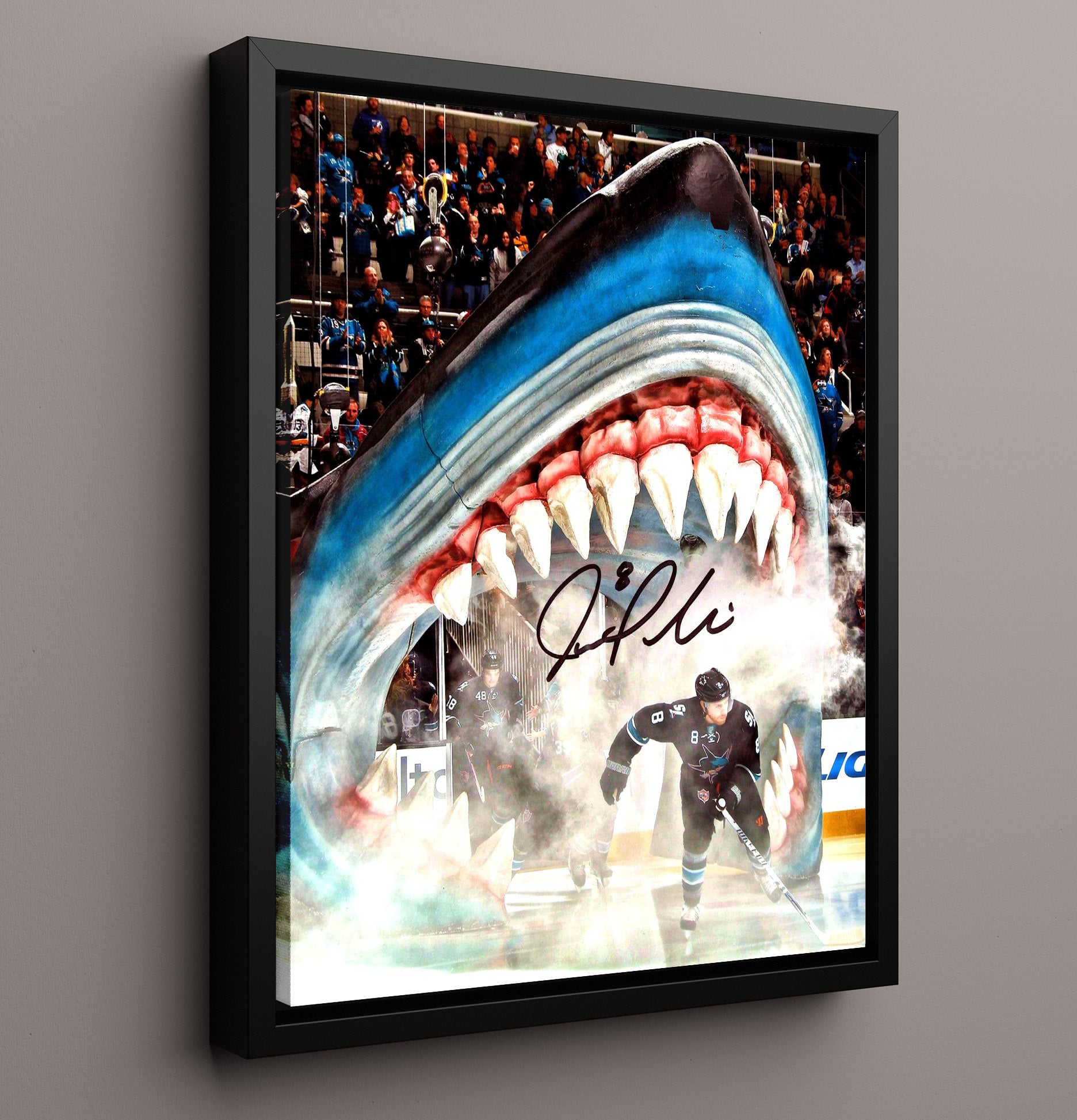 Joe Pavelski - San Jose Hockey Shark Entrance Skate Hockey Wall Art - hockey wall art print