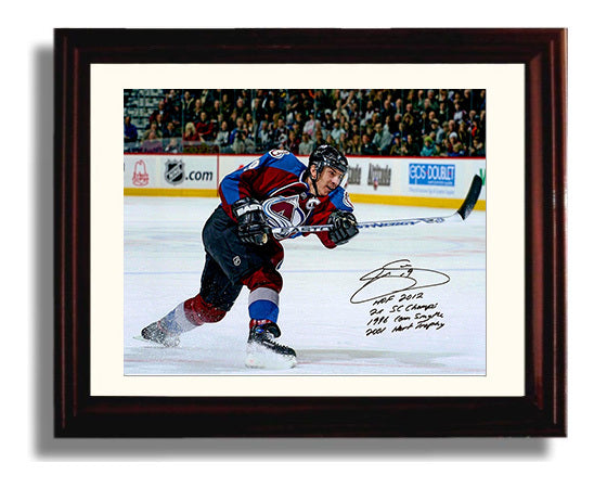 Joe Sakic - Colorado Hockey Slapshot Action Hockey Wall Art - hockey wall art print