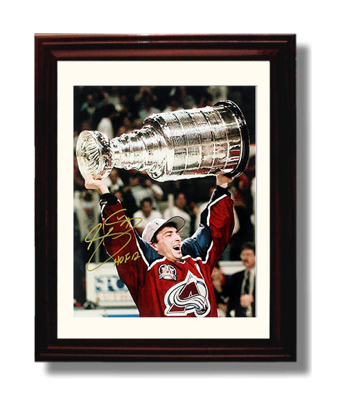 Joe Sakic - Colorado Hockey Stanley Cup Captain Clutch 2001 Spotlight Hockey Wall Art - hockey wall art print