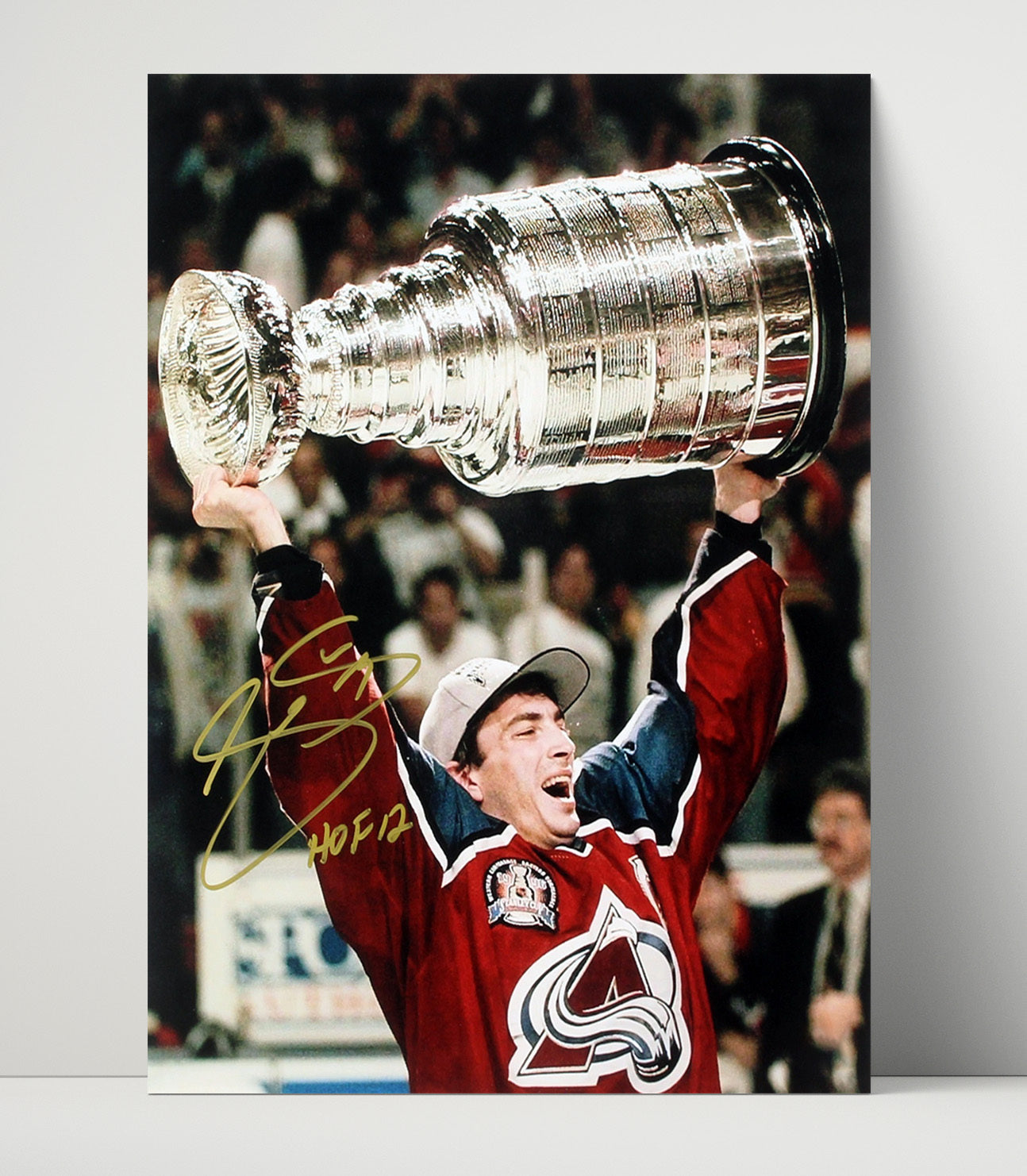 Joe Sakic - Colorado Hockey Stanley Cup Captain Clutch 2001 Spotlight Hockey Wall Art - hockey wall art print