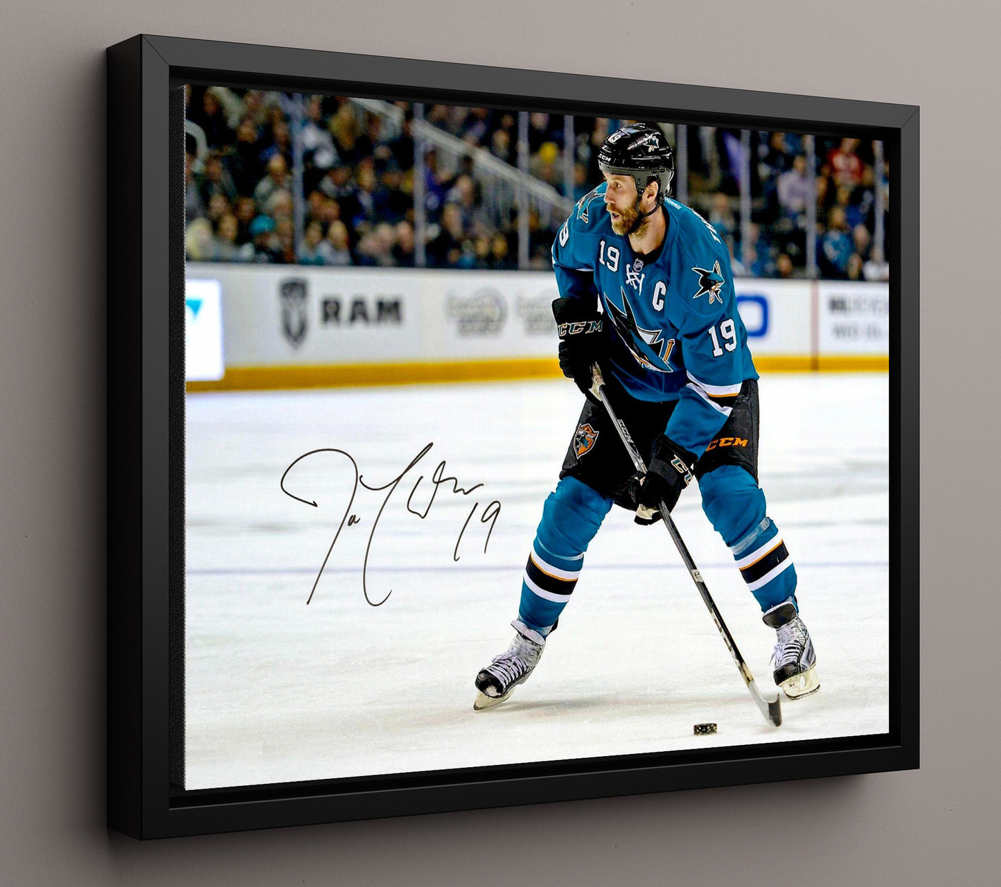 Joe Thornton - San Jose Hockey Skating Action Hockey Wall Art - hockey wall art print
