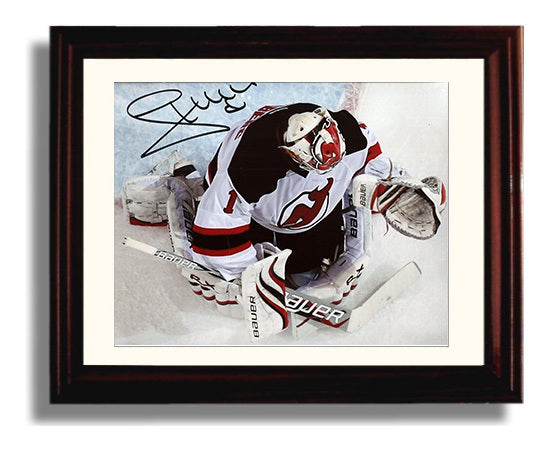 John Hedberg - New Jersey Hockey Goalie Overhead Save Attempt Hockey Wall Art - hockey wall art print