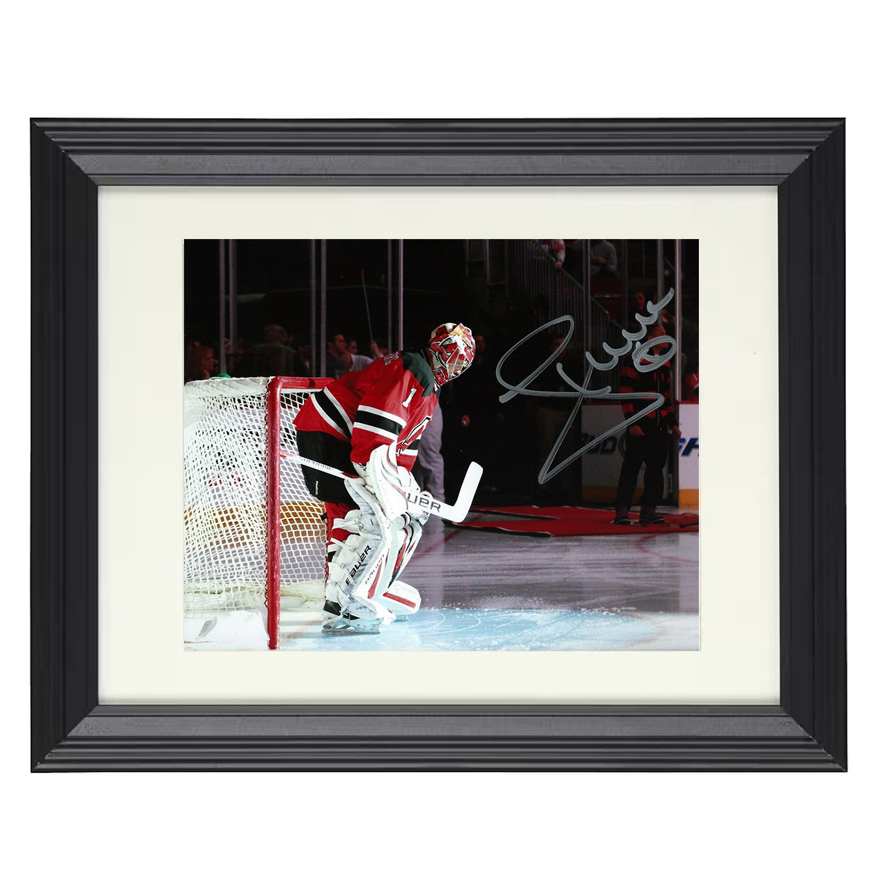 John Hedberg – New Jersey Goalie Image 8x10 matted black framed hockey wall art