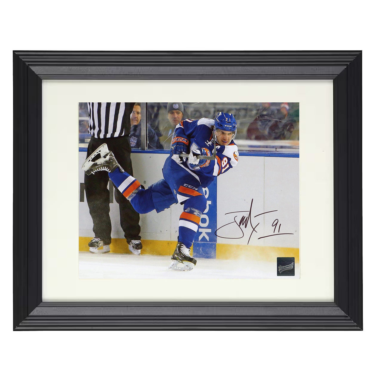 John Tavares – New York Skating Image 8x10 matted black framed hockey wall art