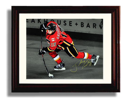 Johnny Gaudreau - Calgary Hockey Skating Portrait Hockey Wall Art - hockey wall art print