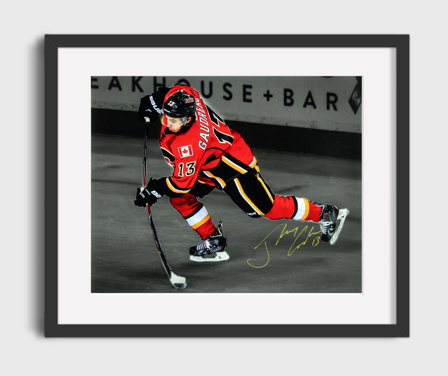 Johnny Gaudreau - Calgary Hockey Skating Portrait Hockey Wall Art - hockey wall art print
