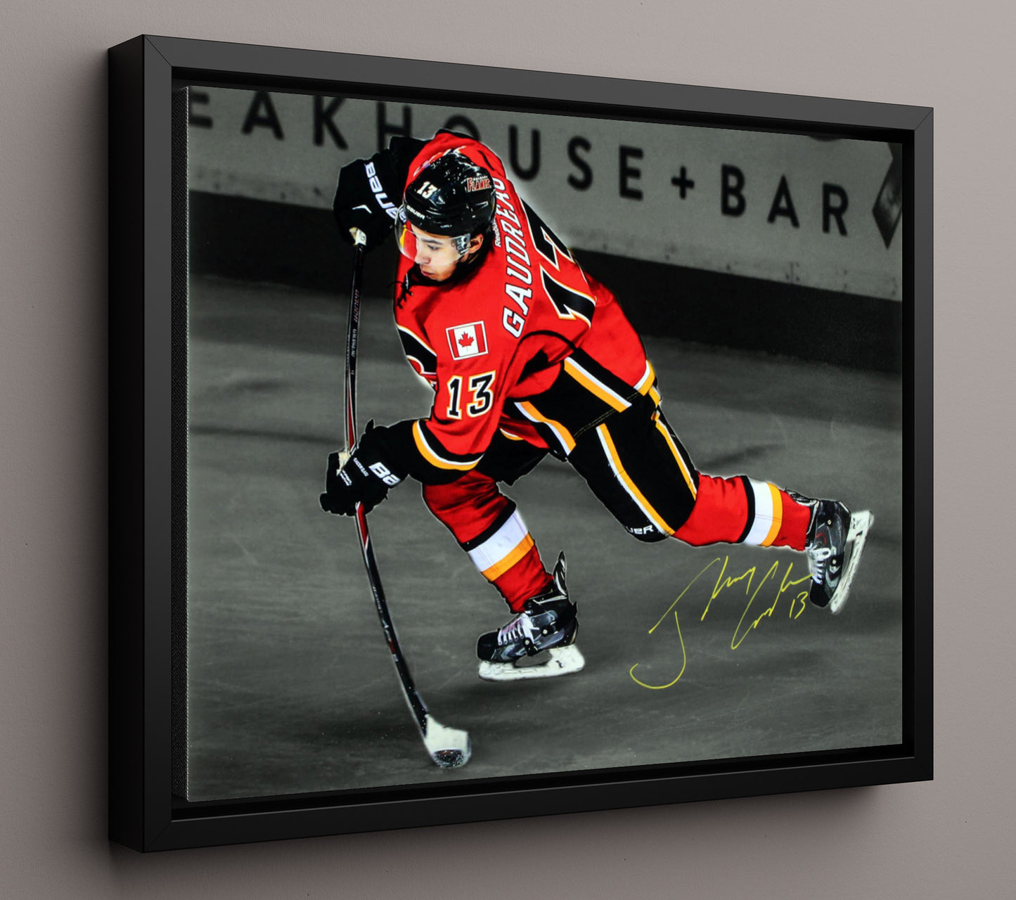 Johnny Gaudreau - Calgary Hockey Skating Portrait Hockey Wall Art - hockey wall art print