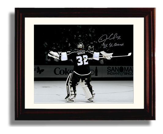 Jonathan Quick - Los Angeles Hockey Goalie Victory Arms Celebration Hockey Wall Art - hockey wall art print