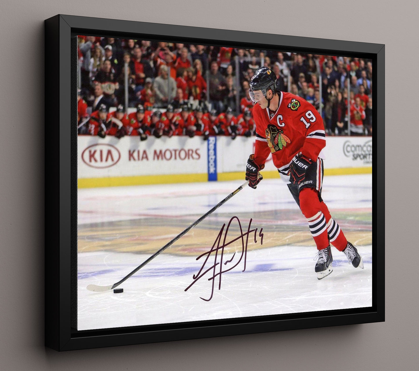 Jonathan Toews - Chicago Hockey Captain Skating Action Hockey Wall Art - hockey wall art print