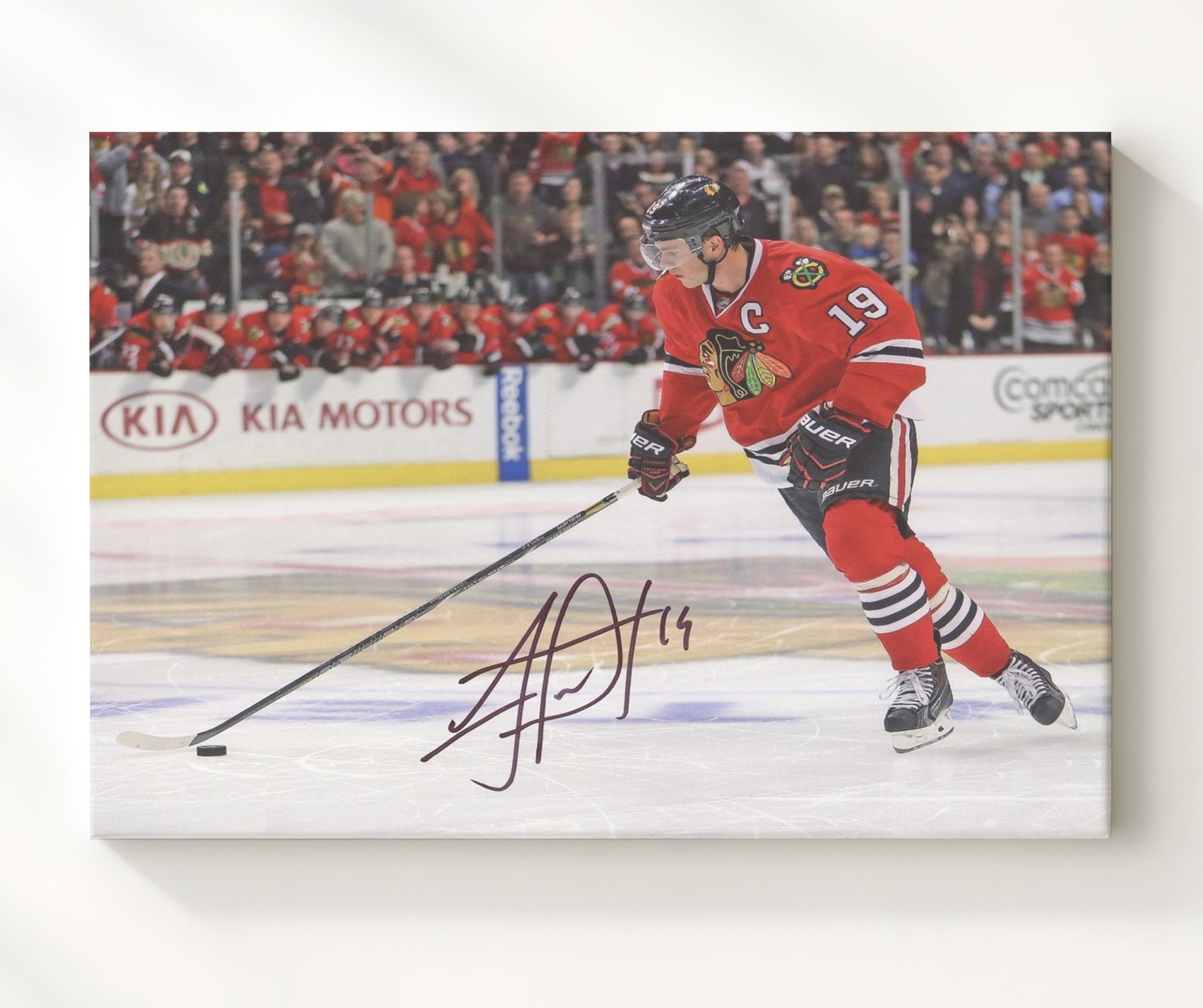 Jonathan Toews - Chicago Hockey Captain Skating Action Hockey Wall Art - hockey wall art print