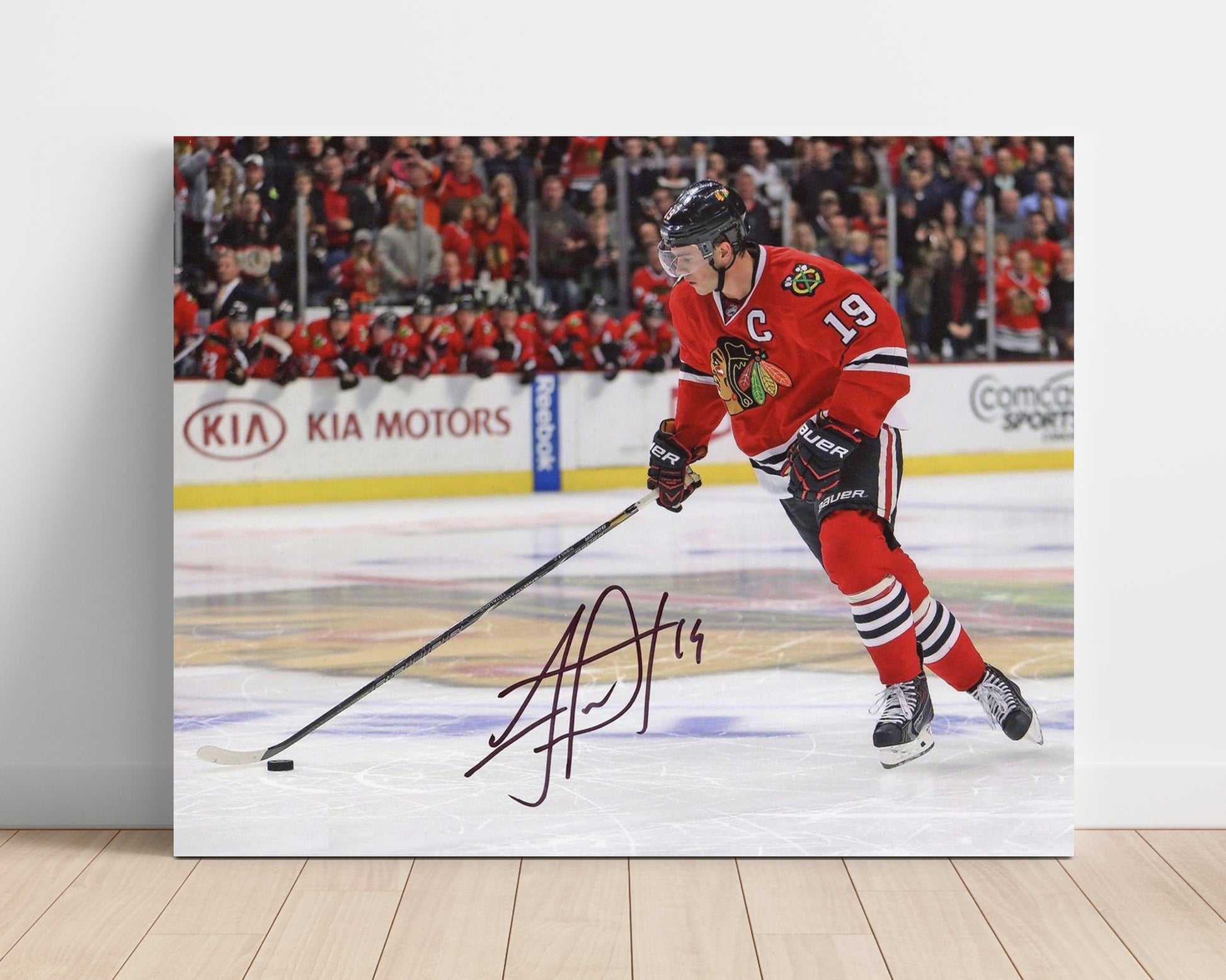 Jonathan Toews - Chicago Hockey Captain Skating Action Hockey Wall Art - hockey wall art print