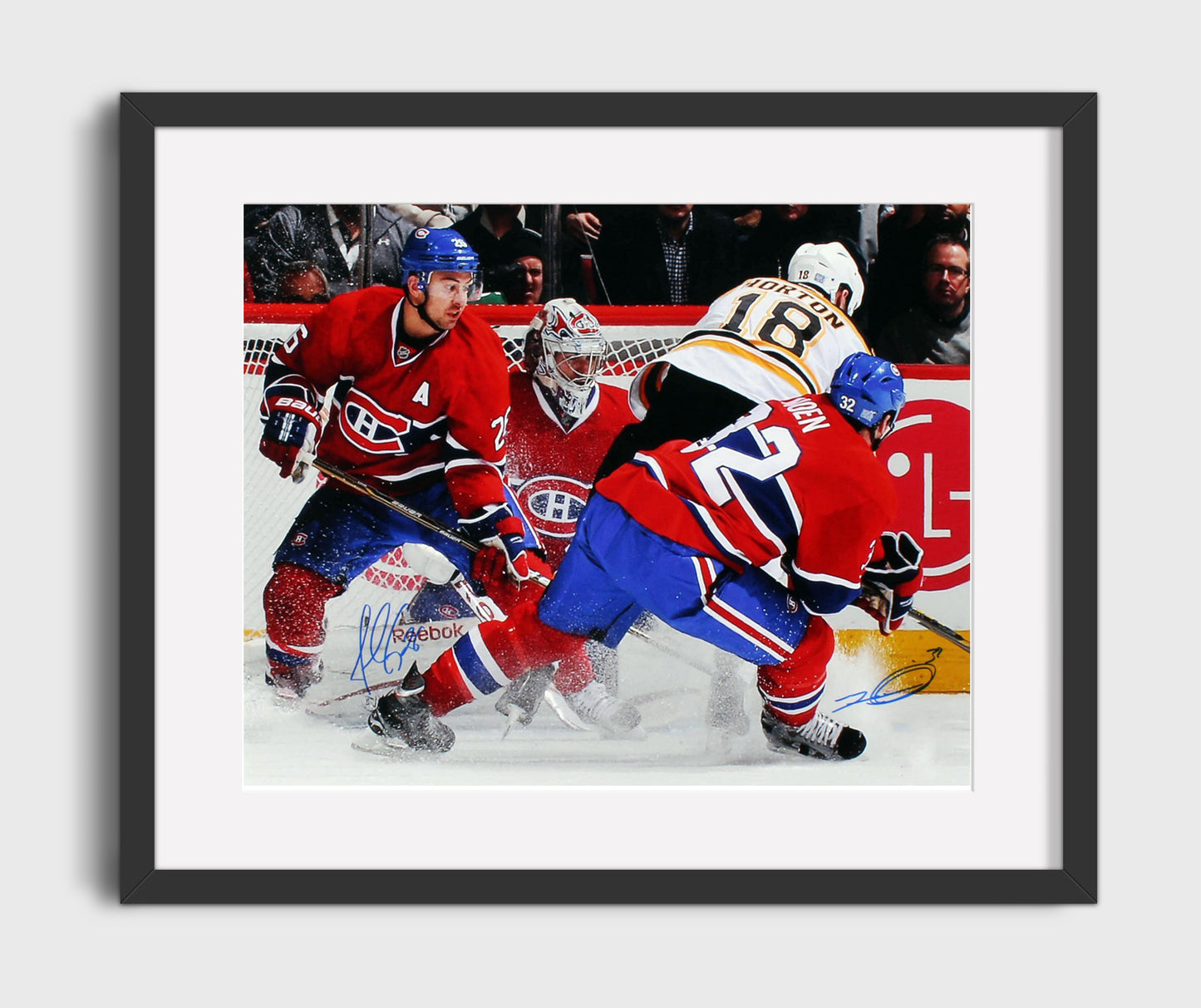 Josh Gorges and Travis Moen - Montreal Hockey Netfront Battle Hockey Wall Art - hockey wall art print