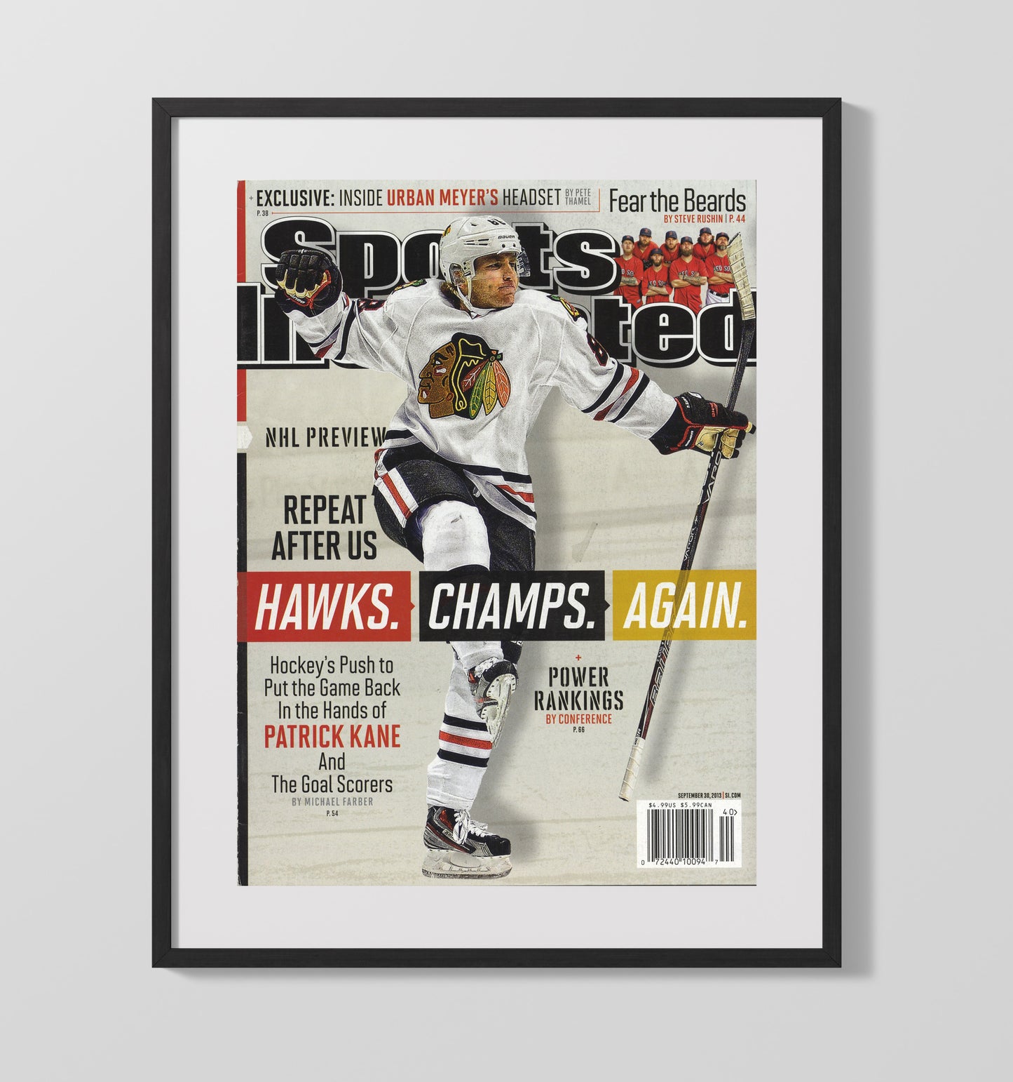Kane Chicago Hockey Preview Si Cover 2013 Hockey Wall Art - hockey wall art print