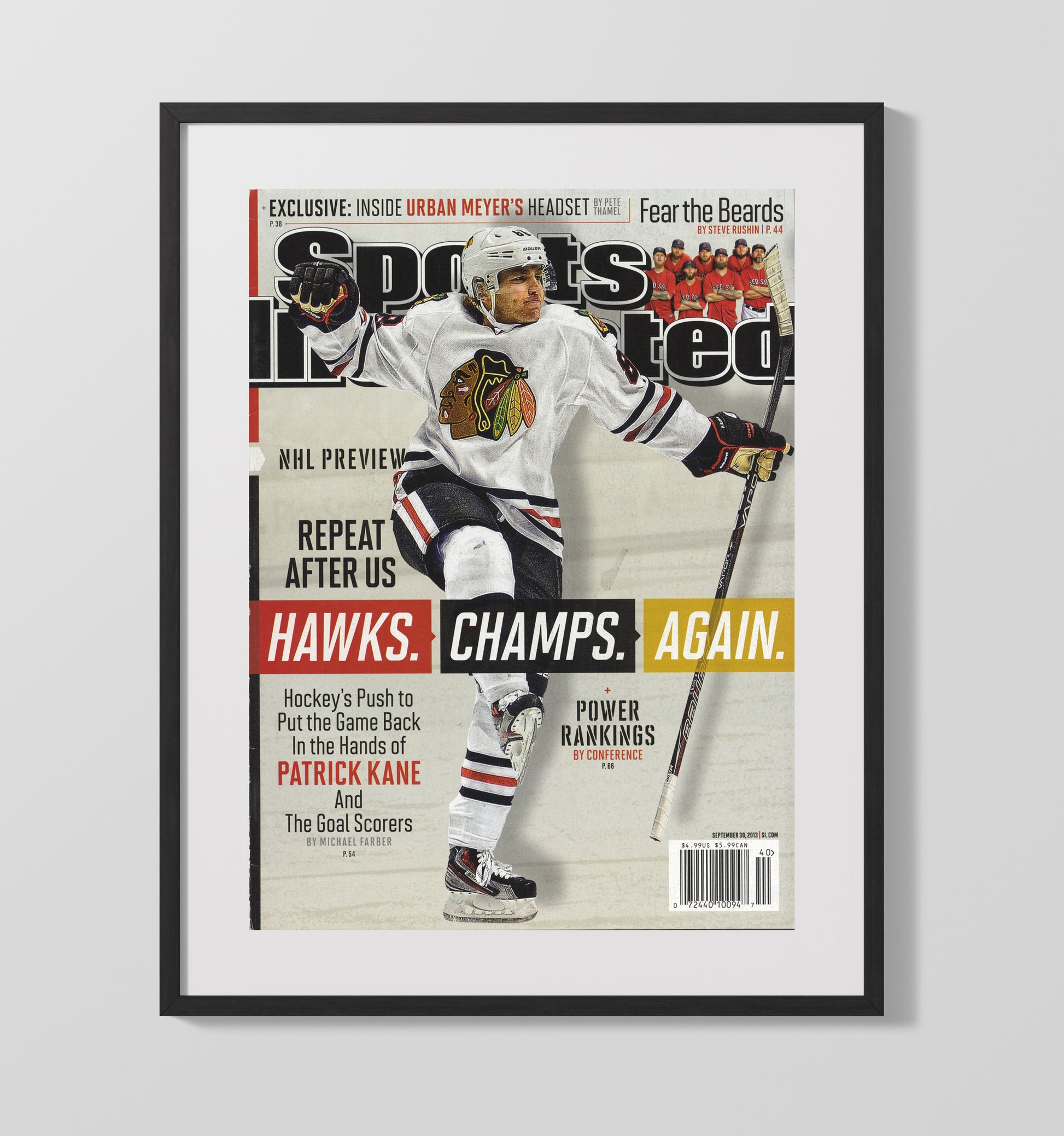 Kane Chicago Hockey Preview Si Cover 2013 Hockey Wall Art - hockey wall art print