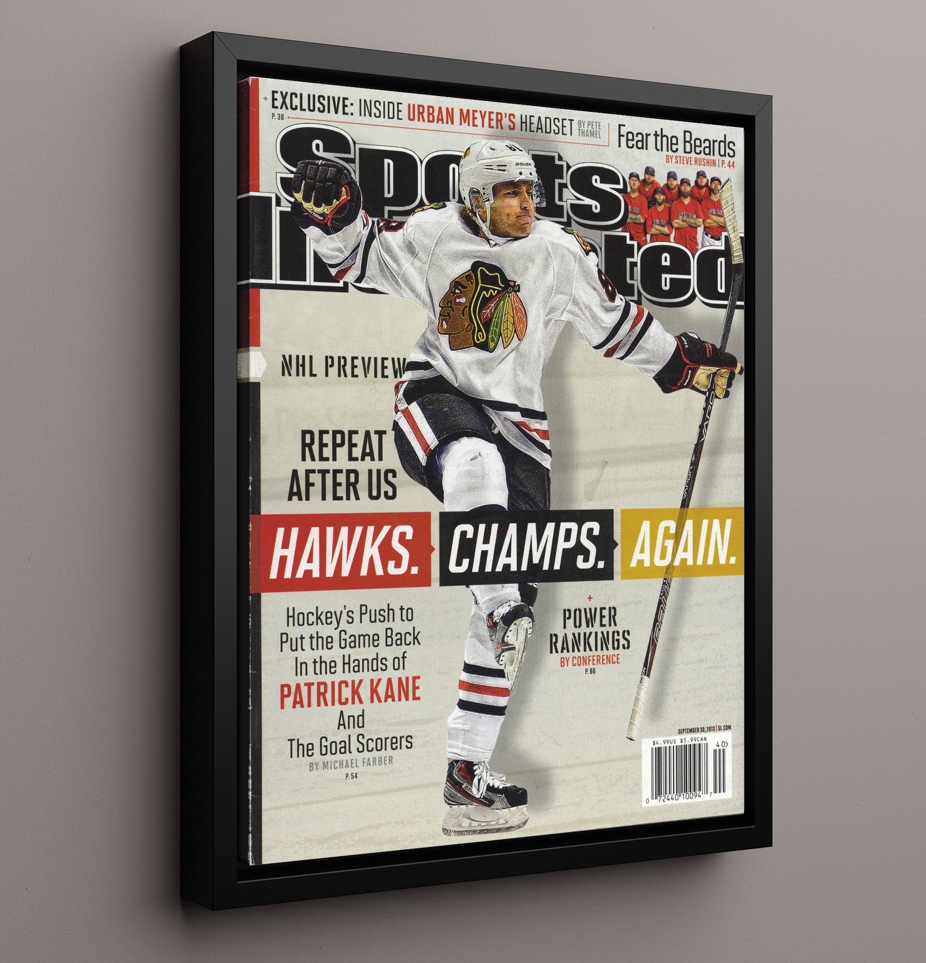 Kane Chicago Hockey Preview Si Cover 2013 Hockey Wall Art - hockey wall art print