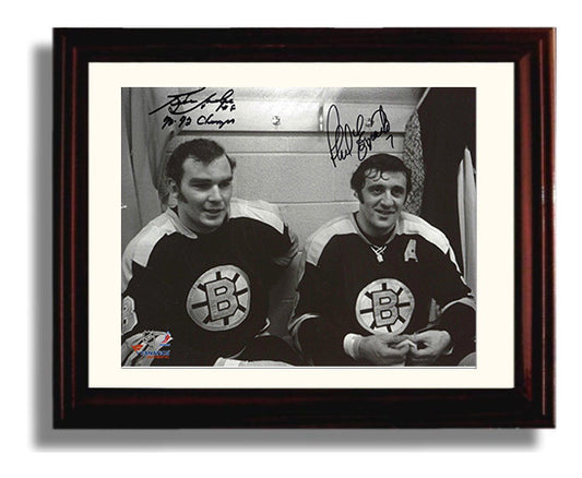 Ken Hodge and Phil Esposito - Boston Hockey Locker Room Portrait Hockey Wall Art - hockey wall art print