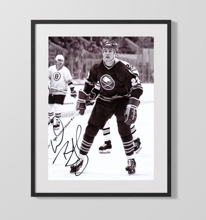 Lindy Ruff - Buffalo Hockey Skating Portrait Hockey Wall Art - Hockey Framed Print